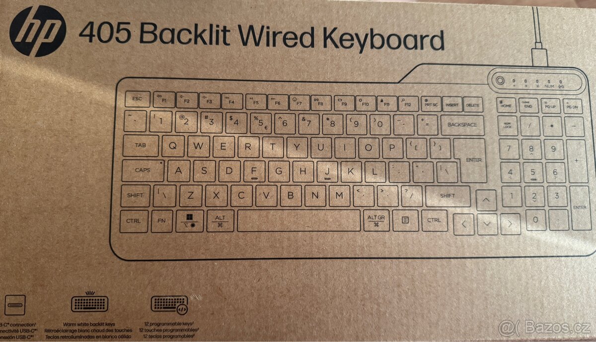 Podsvícená klávesnice HP 405 Wired Backlit - 4