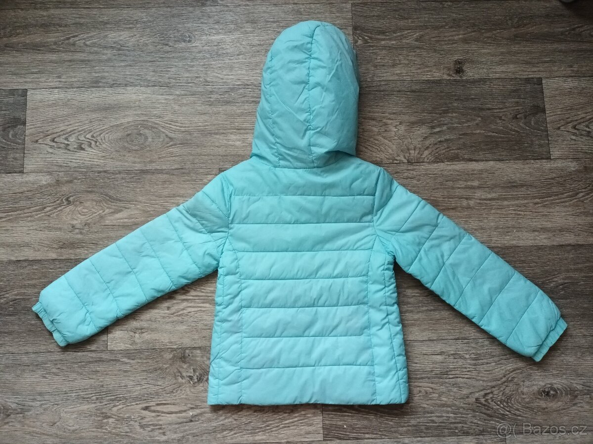 Podzimní holčičí modro-růžová bunda, vel. 5- 6 let - 4