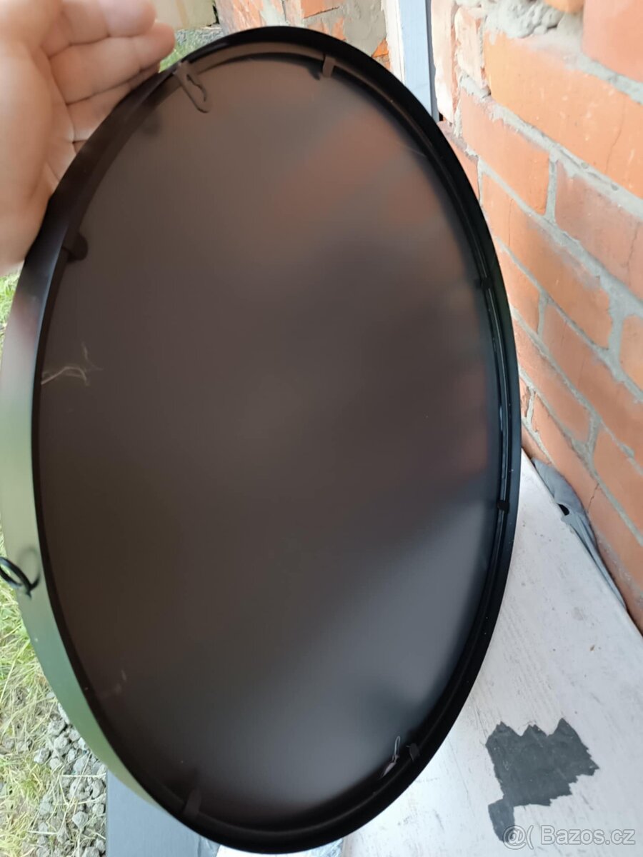 Černé kovové závěsné zrcadlo 60 cm - 4