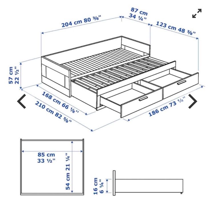 Ikea Brimnes rozkládací postel se 2 kvalitními matracemi - 4