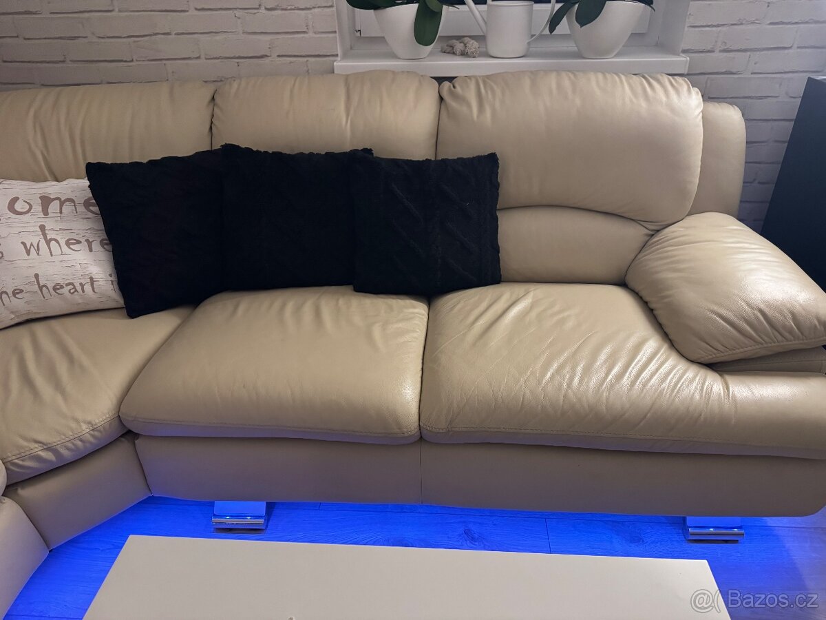 Prodám koženou rohovou sedací soupravu - 4