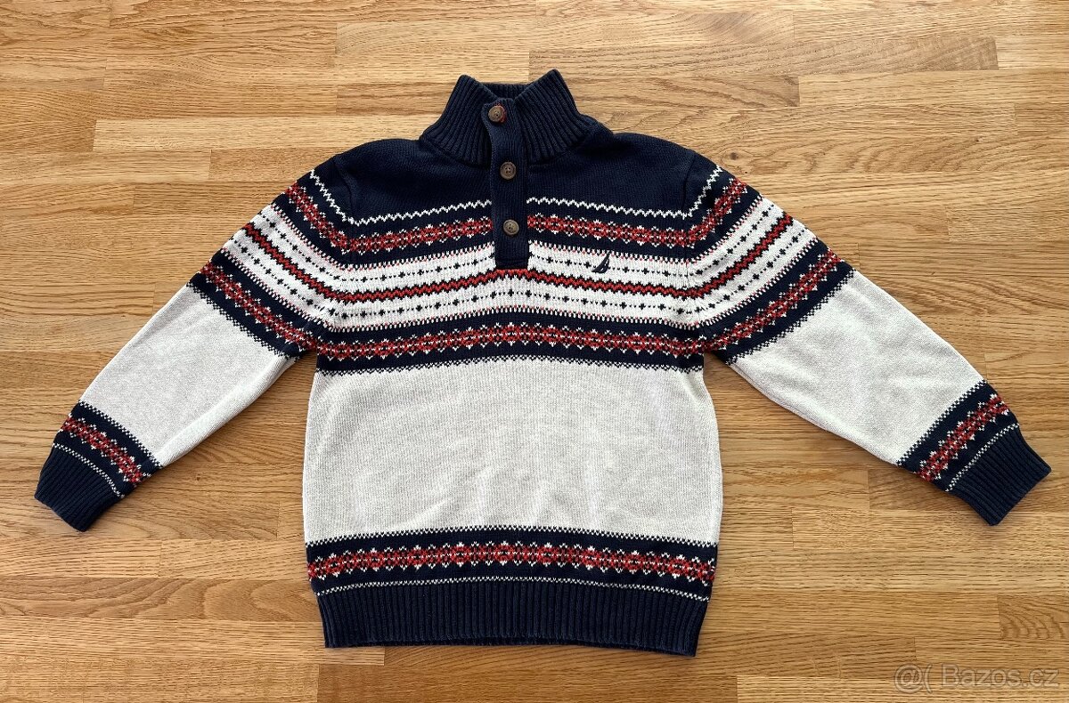 Svetr Nautica béžovo-modrý vel.10-12 let (146/152) - 4