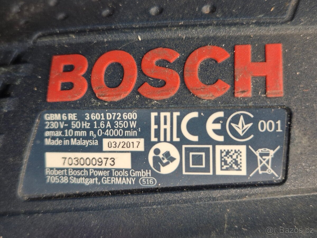 Elektrická vrtačka Bosch GBM 6 RE Professional, 350W - 4