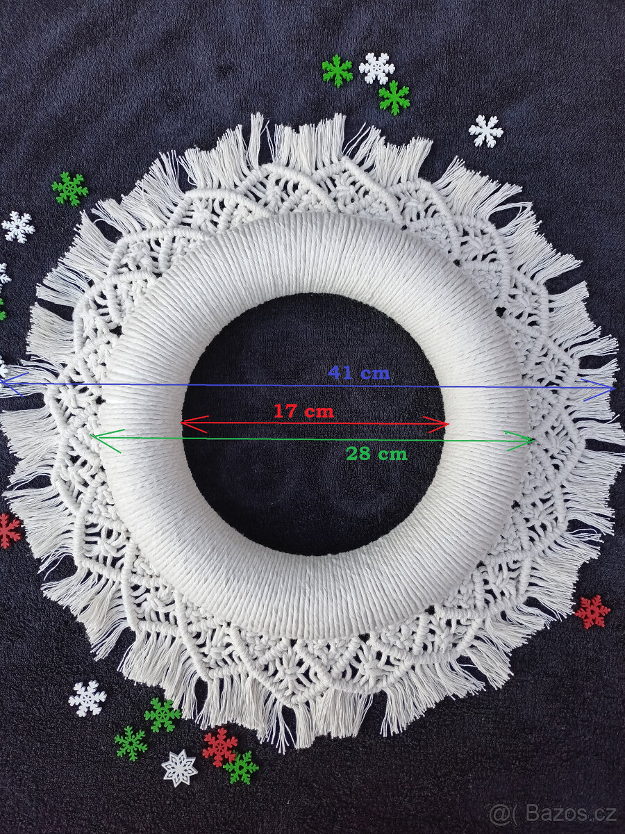 Nádherný adventní věnec, macramé. Nový - 4