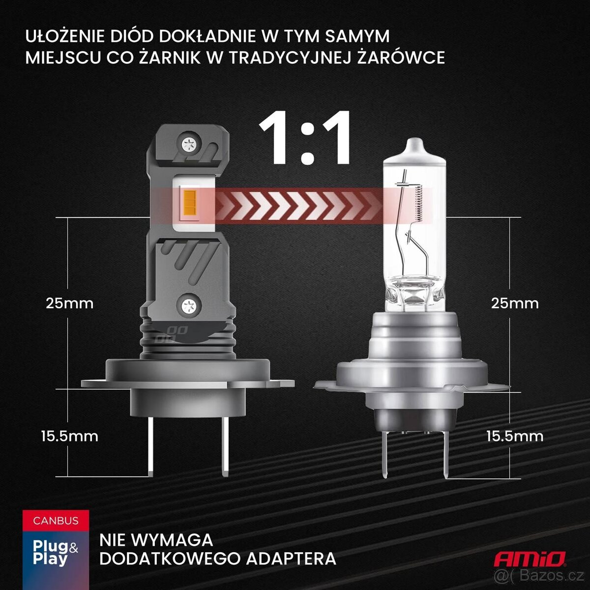 LED žárovky H7 bílá CAN-BUS, 9-18V, 5600LM 2 ks - 4