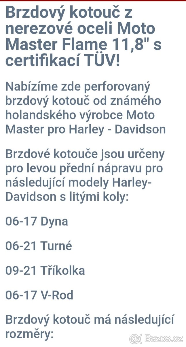 Harley davidson brzdový kotouč - 4