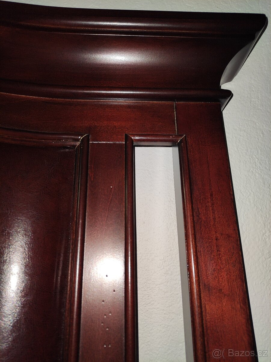 Masivní čelo za postel dřevo+ kůže - 4