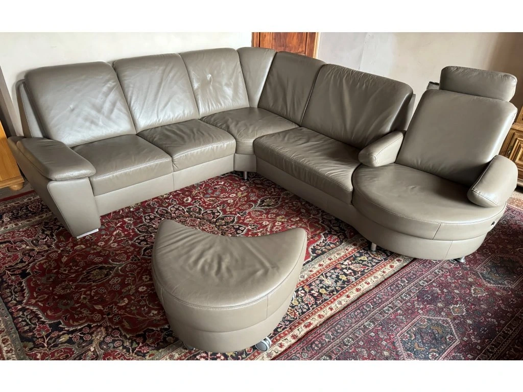 Luxusní rohová kožená sedací souprava,2971 - 4