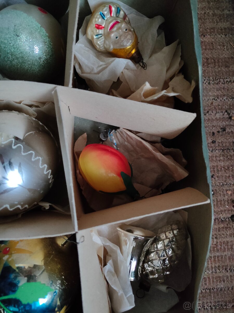 Vánoční retro skleněné ozdoby - 4