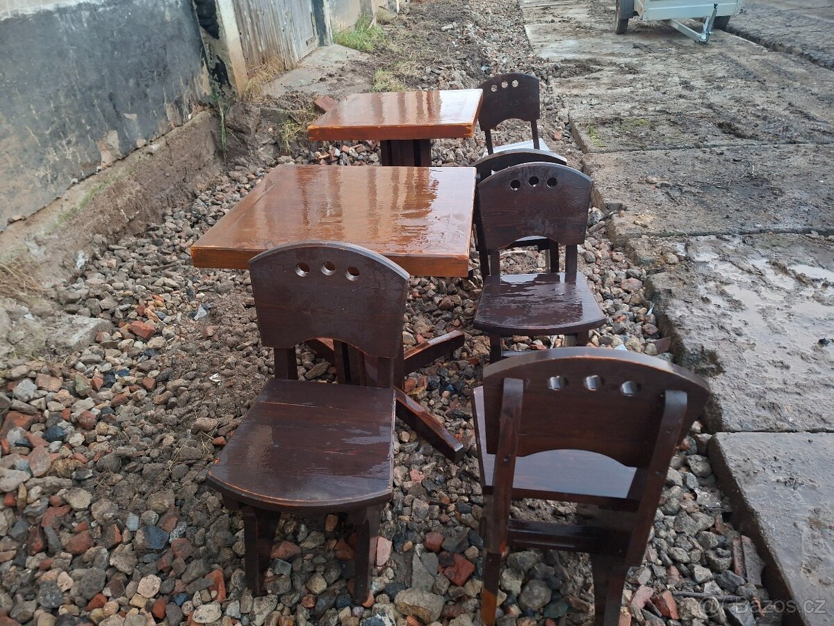 Masivní stůl a židle - 4