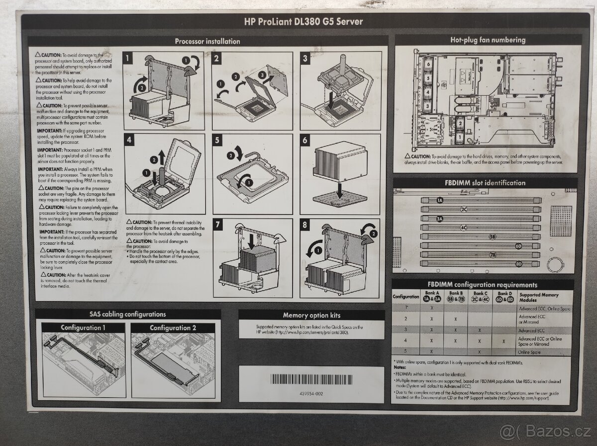 HP rack server Proliant DL380 G5, 6 disků, 28GB RAM - 4