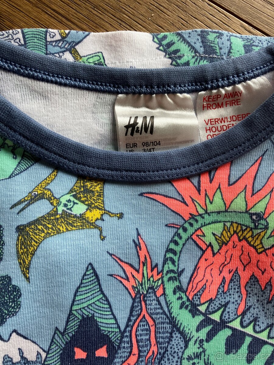 Pyžamo s dinosaury - vel.98/104 (H&M) - 4