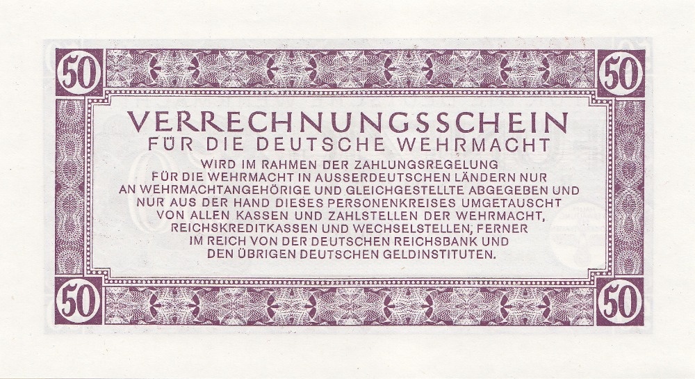 Kompletni 20ks balíček Wehrmacht 50 Reichsmark 1944,UNC - 4