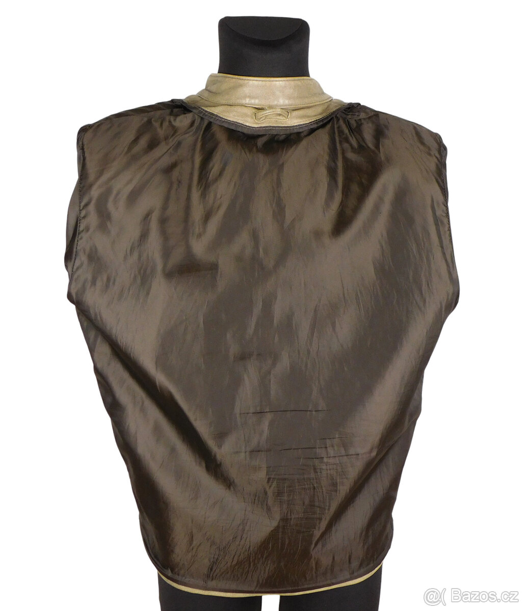 Kožená pánská písková tónovaná bunda vel. L - 4