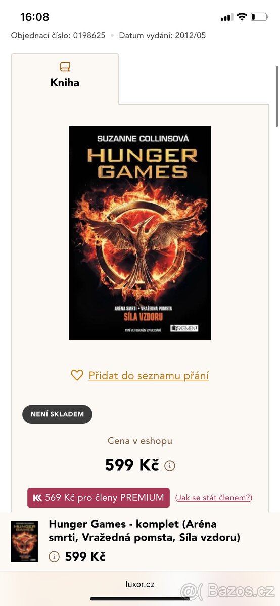 Hunger Games - komplet (Aréna smrti, Vražedná pomsta, Síla v - 4