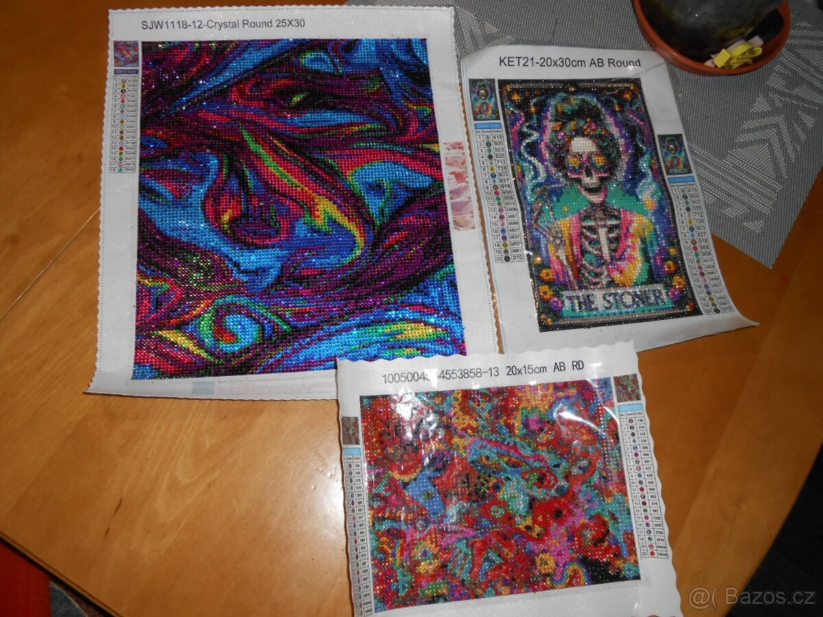 Sady flitrů na obrázky - nové + načaté + 3kusy obrázky-foto - 4