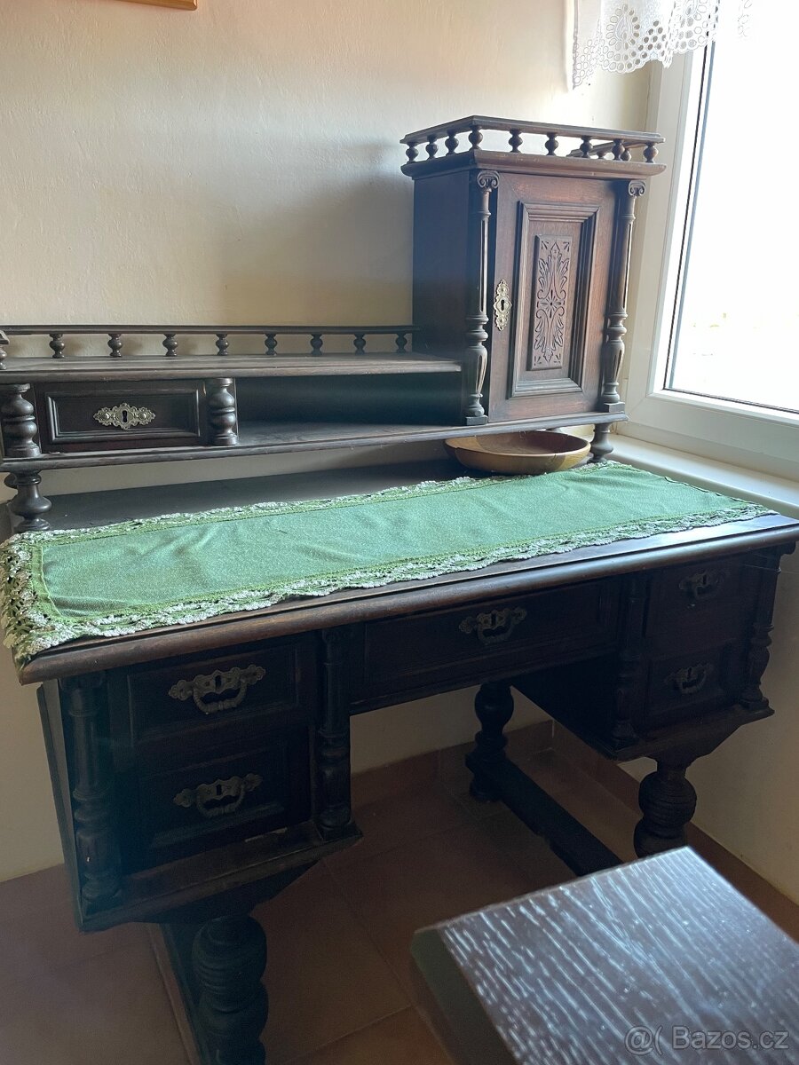 Historicky psaci stul + zrcadlo - 4