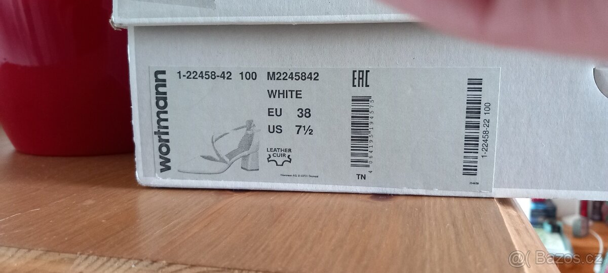 Bílé lodičky Wortmann , kůže, vel.38 - 4
