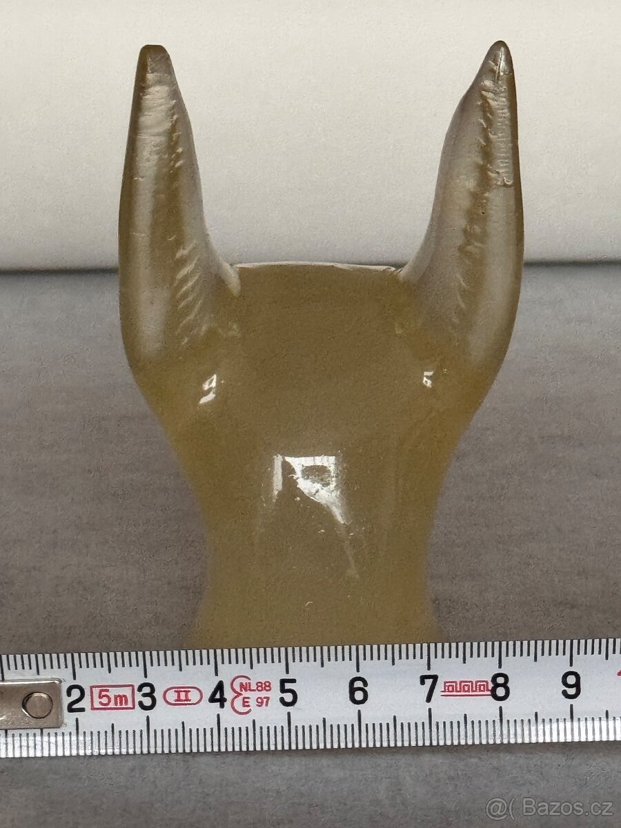 Skl. soška hlavy psa Anubis, světélkující zeleně - 4