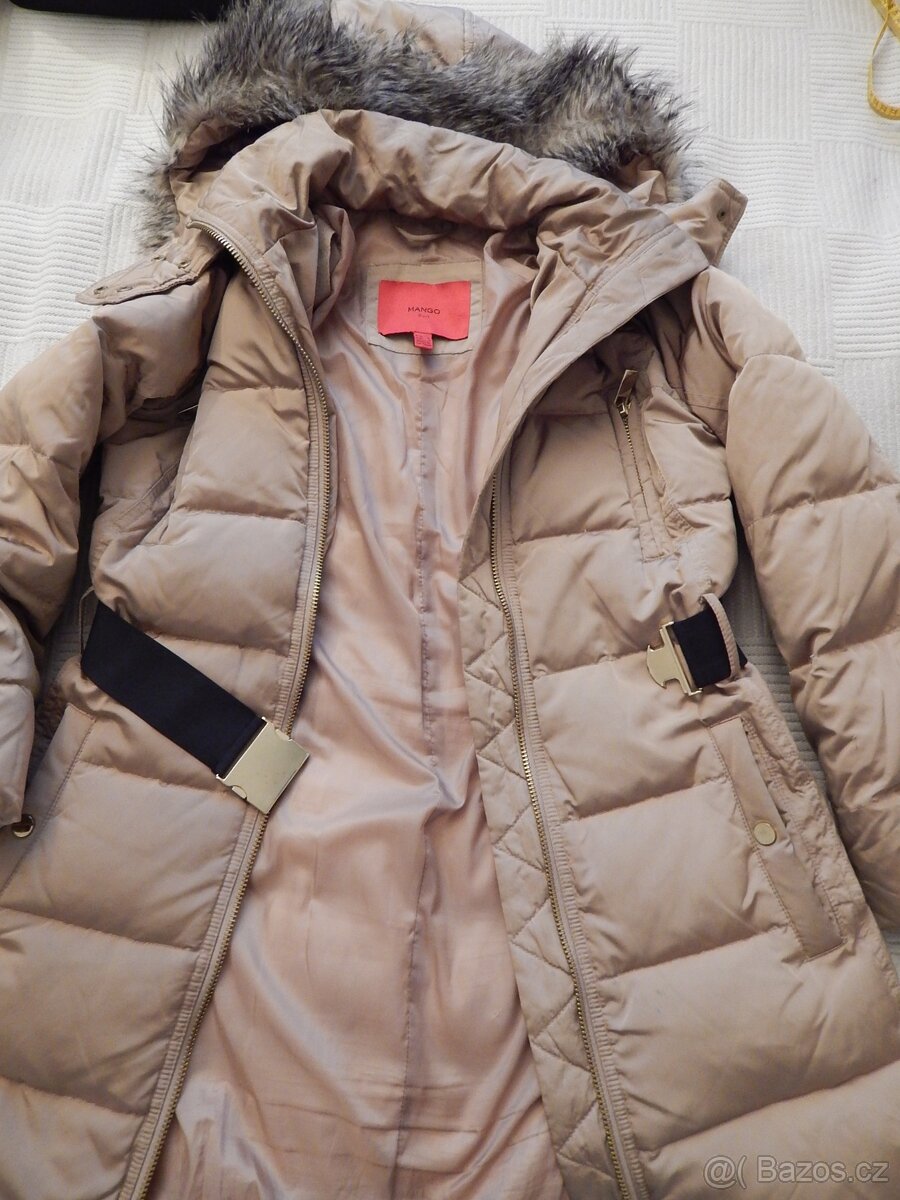 Dámský pérový kabát vel. M, zn. Mango - 4