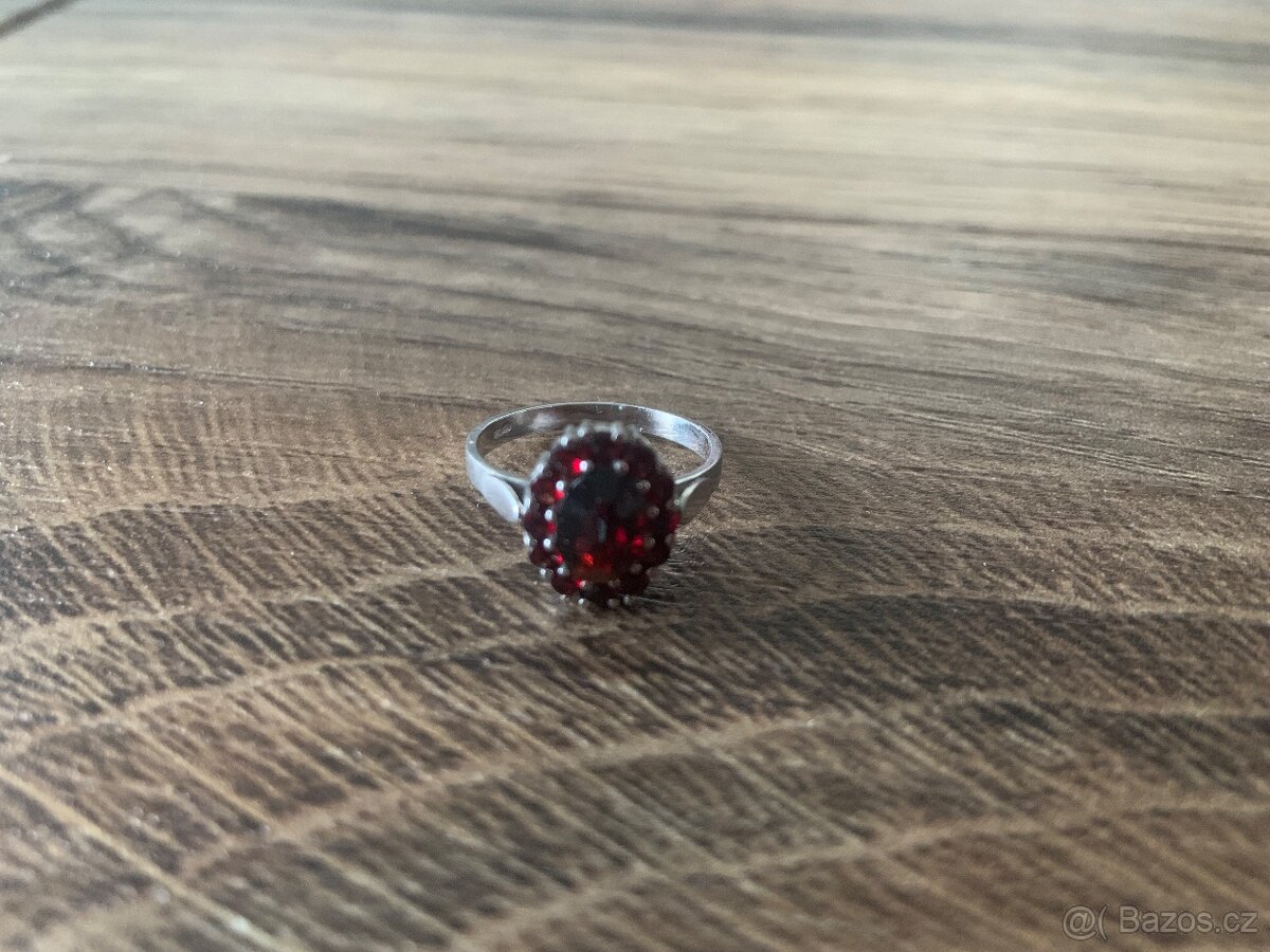 NOVÝ prsten s českým granátem - 4