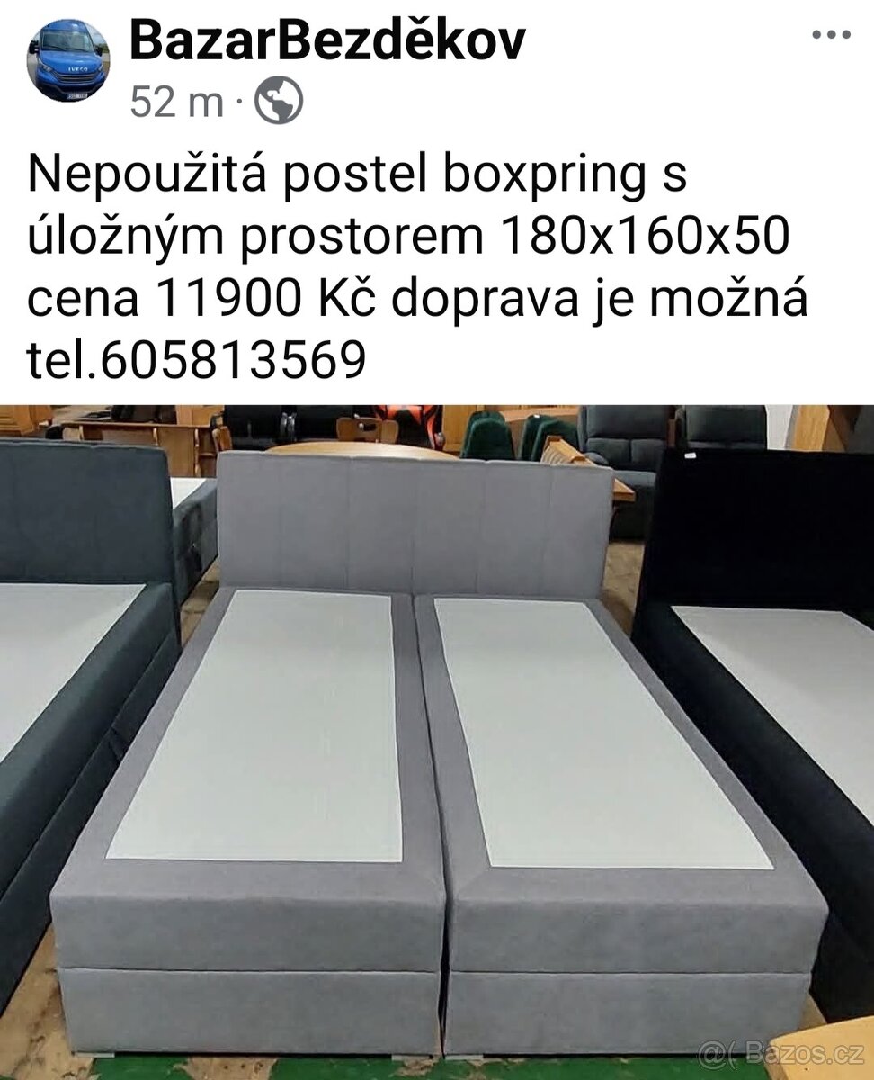 Postele boxpring s úložným prostorem - 4