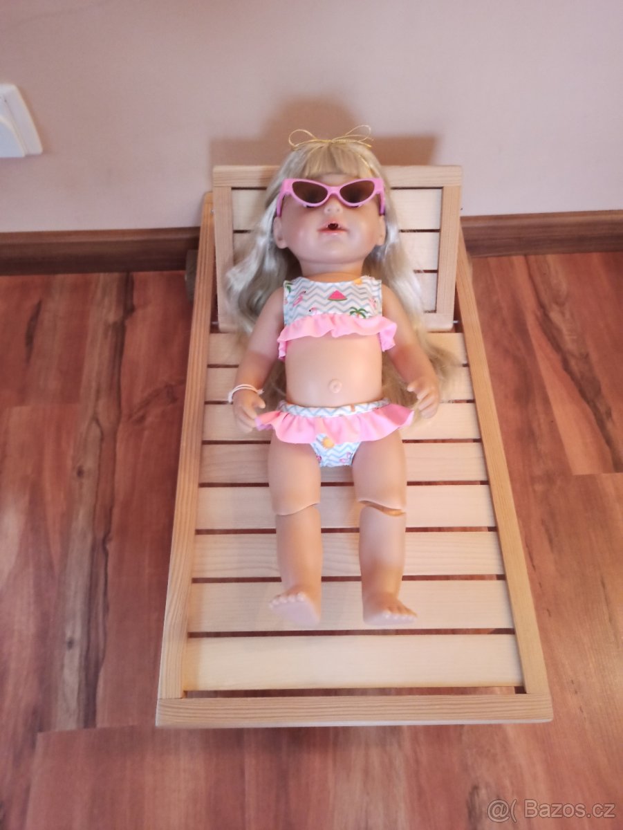 Dřevěné lehátko pro panenku - 4