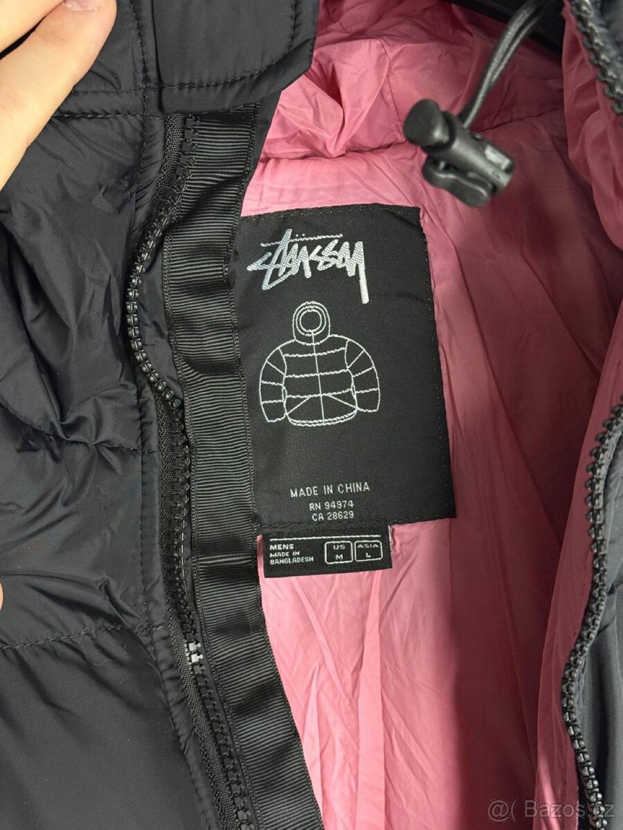 Stüssy 800 Fill Puffer Jacket — černá s růžovou podšívkou - 4