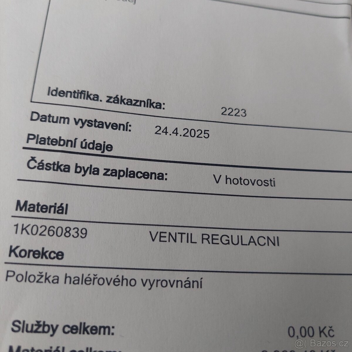 Ventil regulační klima kompresoru 1K0260839 - 4