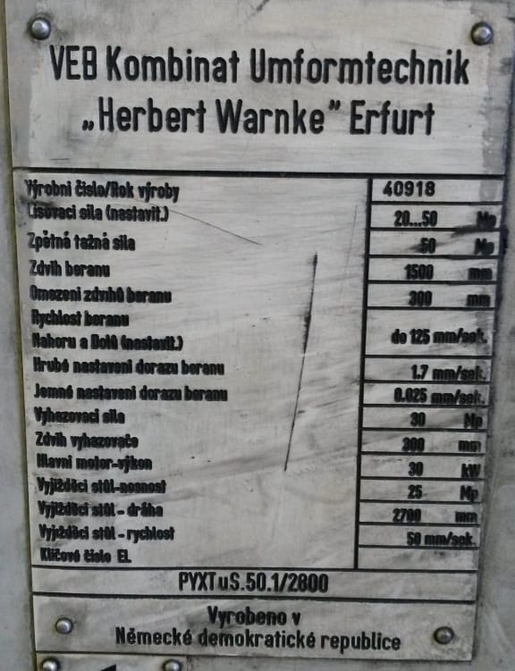 Hydraulický tušírovací lis  ERFURT - 4