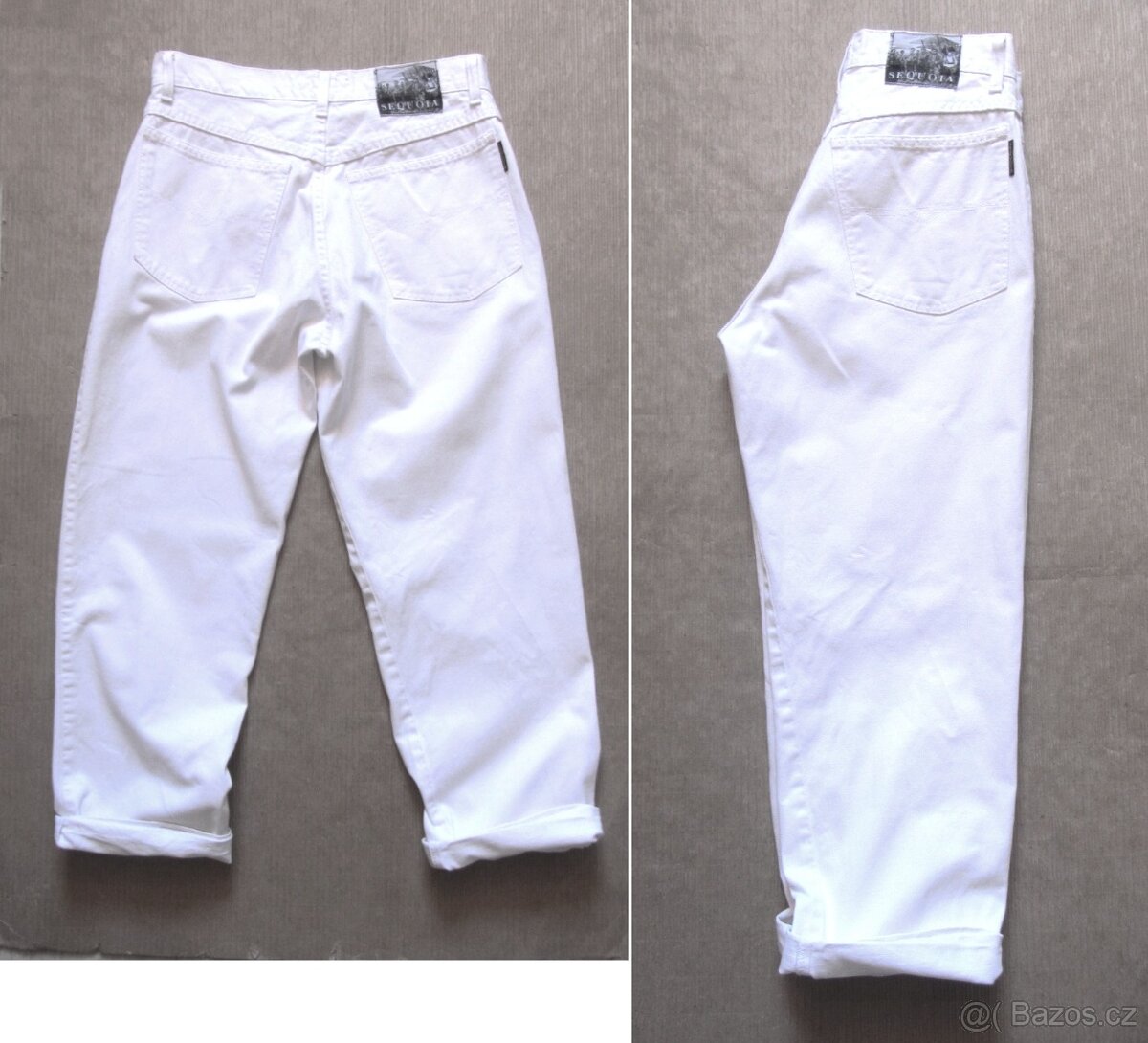 Vintage 90's pohodlné bílé dámské džíny - 4