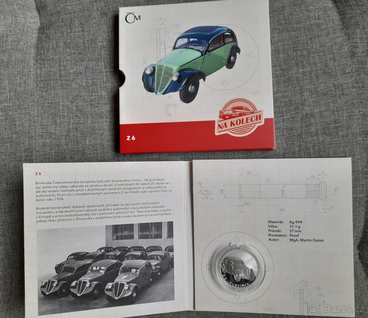 Stříbrná mince Z 6 - série "Na kolech " - 4