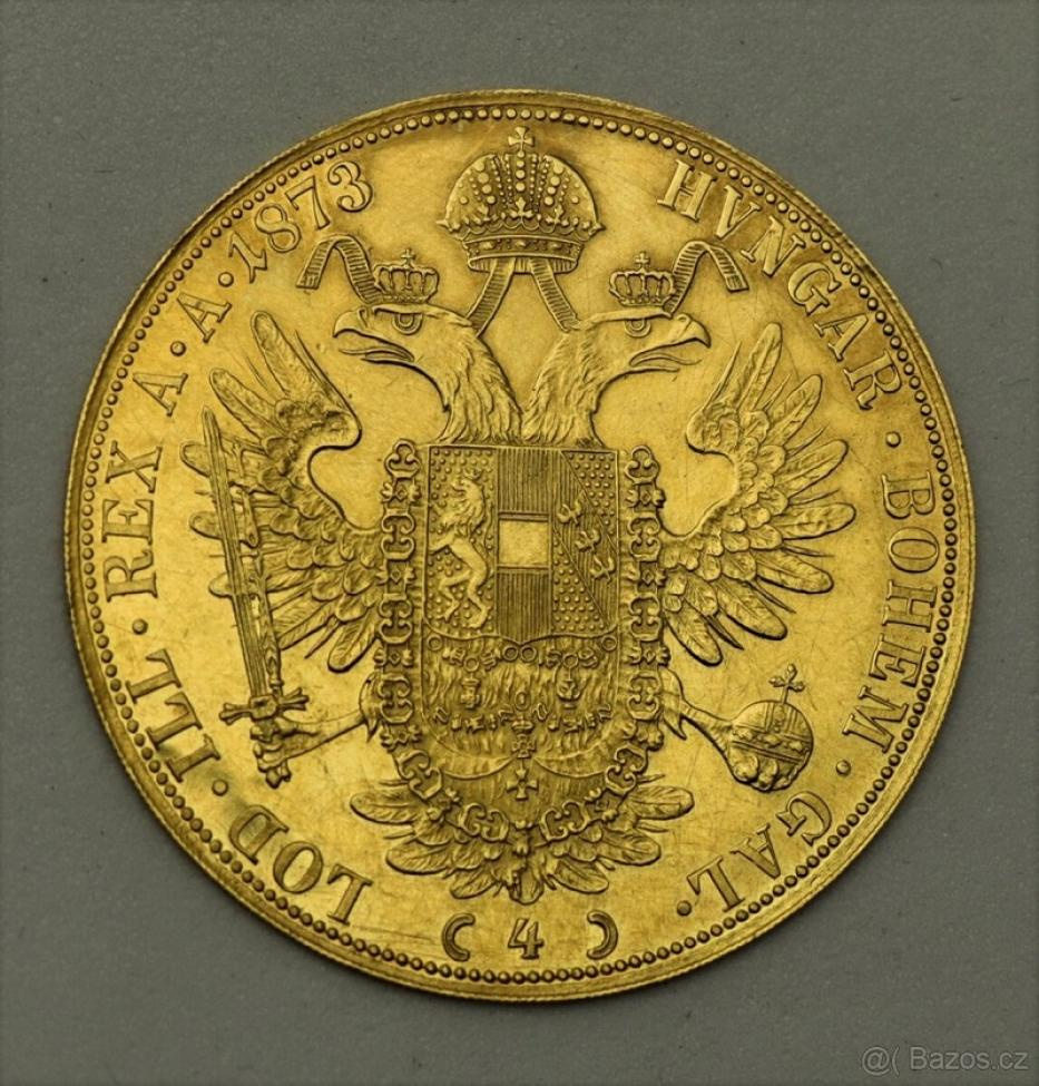 Zlatý R-U 4 Dukát 1873, velmi vzácný, TOP stav. - 4