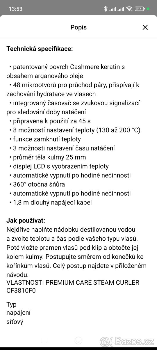 Rowenta steam curler cf3810 - 4