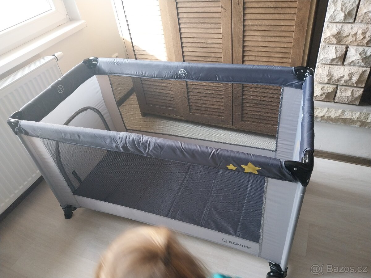 Bomimi LUNA graphite / sweet dreams cestovní postýlka - 4