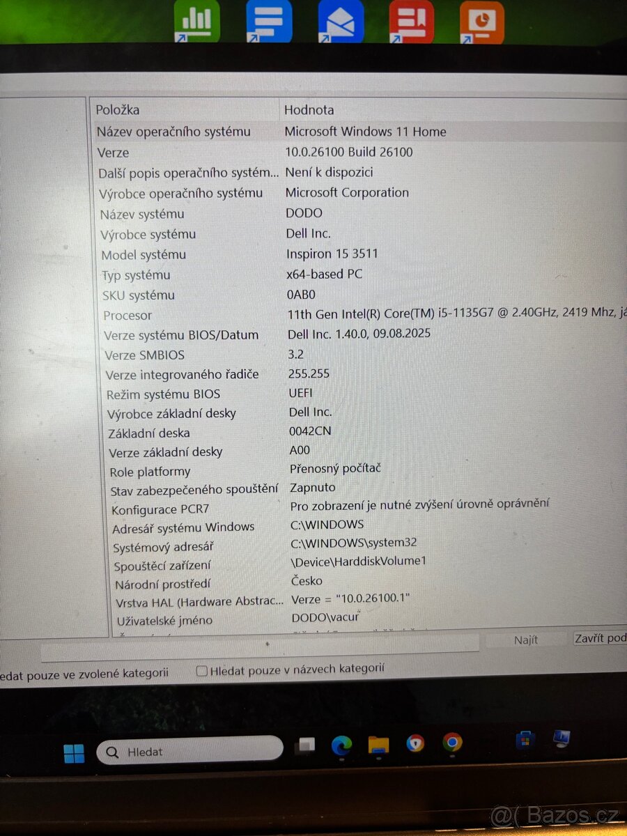 Dell notebook Inspiron 15 3511, 8GB, 2022 - 4