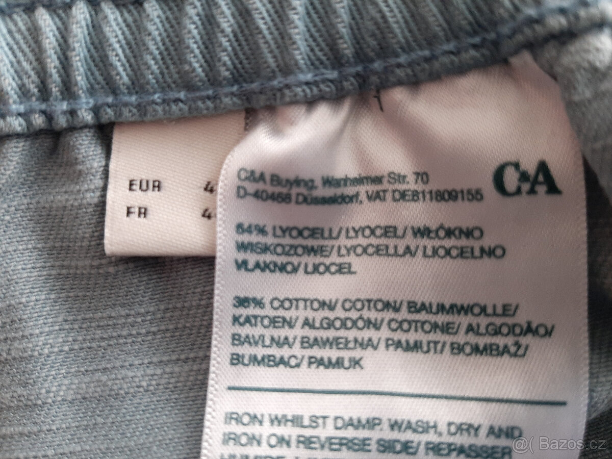 Dámské kalhoty šedomodré C&A - 4