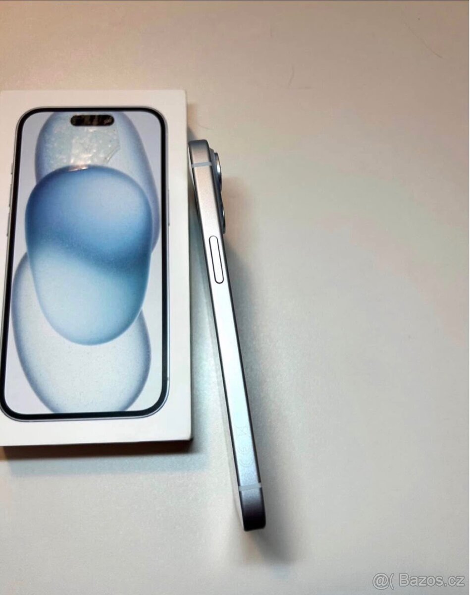 iPhone 15 128gb modrý, TOP STAV, 90% baterie - 4