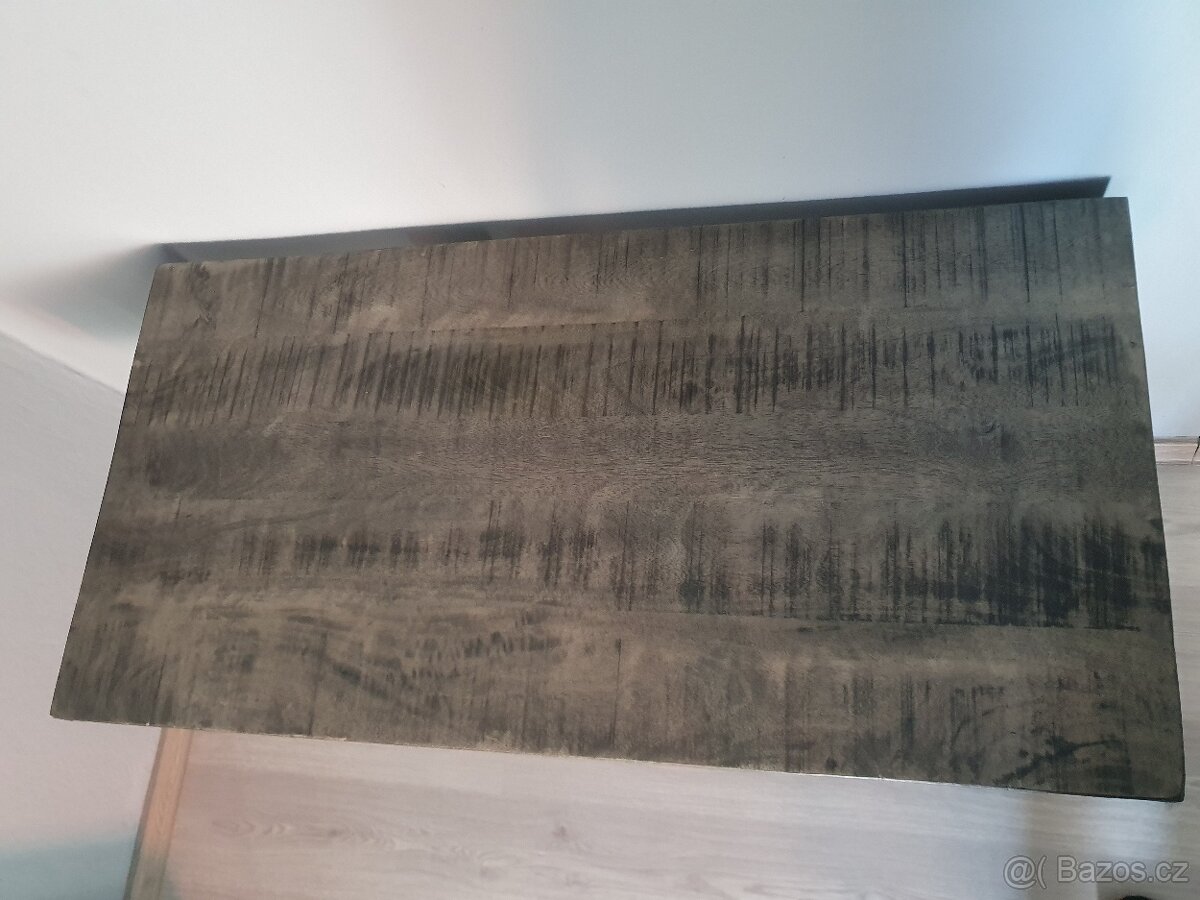 Masivní mangový stůl + polstrovaná židle - 4