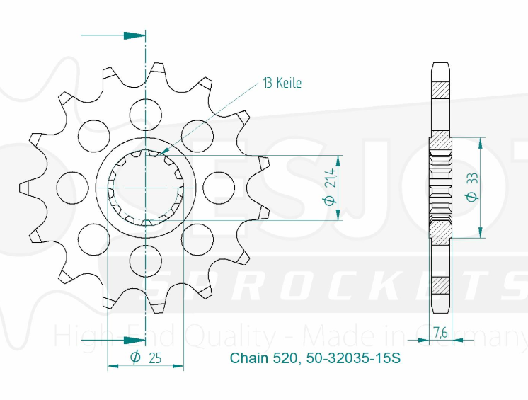 Řetězové kolečko Esjot 50-32035-15S - 4