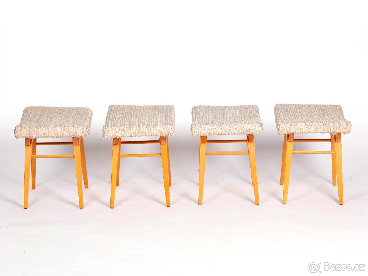 Retro židle, stolička, podnožník DŘEVOUNIA. - 4