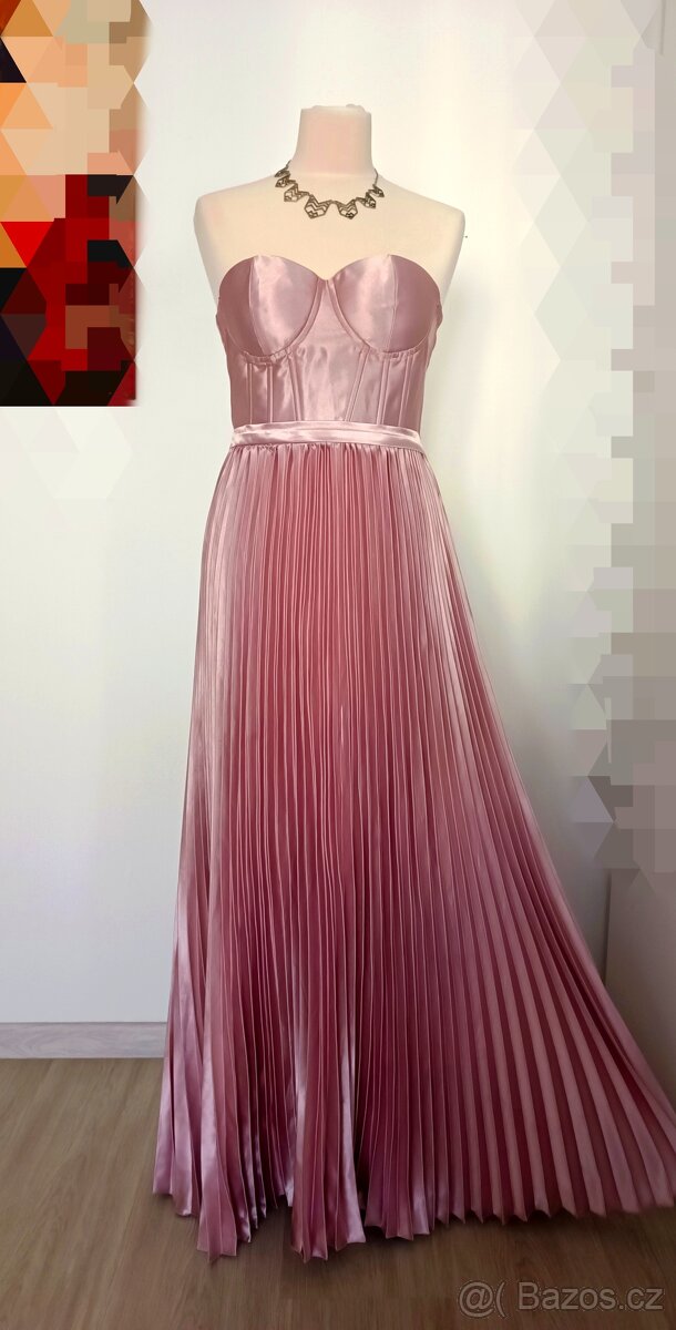 Plesové/společenské šaty s plisovanou sukní - 4