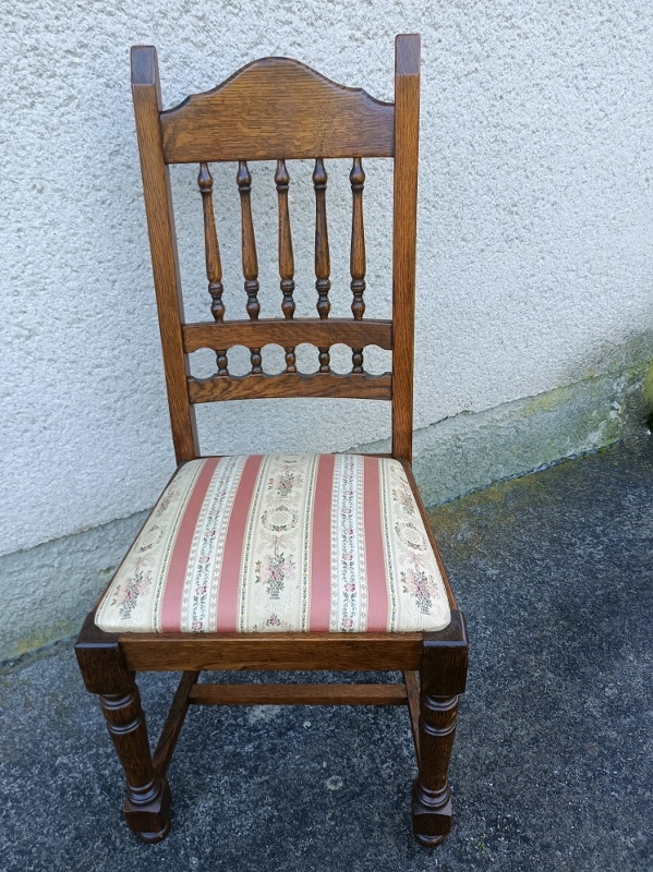 4 X rustikální masivní dubové židle - komplet. - 4