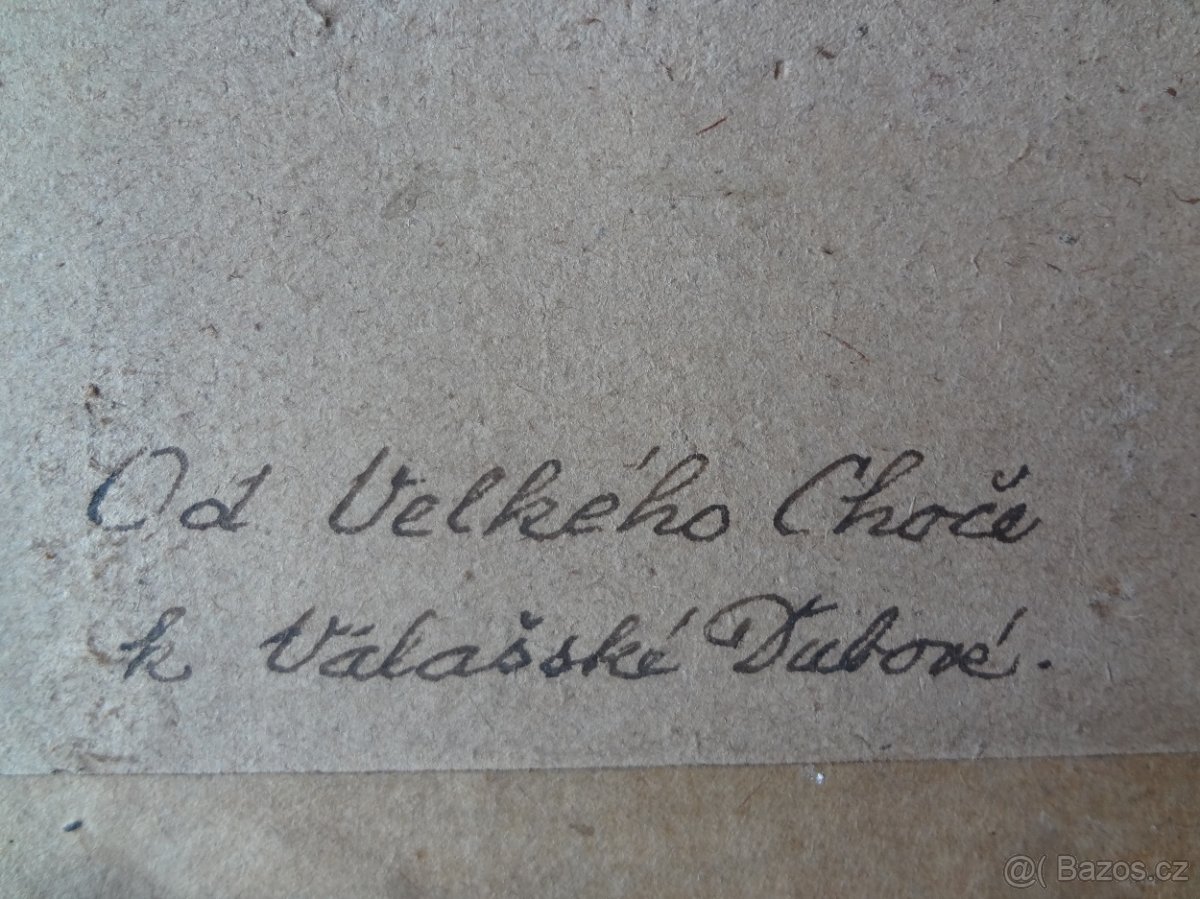 Starožitný obraz signovaný akvarel - 4