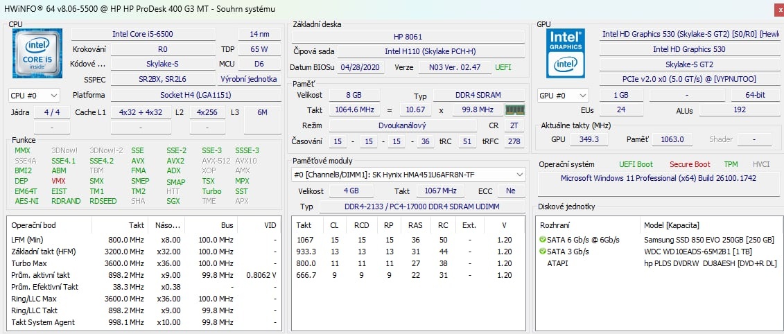 PC i5-6500 / SSD 256GB / HDD 1TB / 8GB DDR4 / WIN 11 - 4