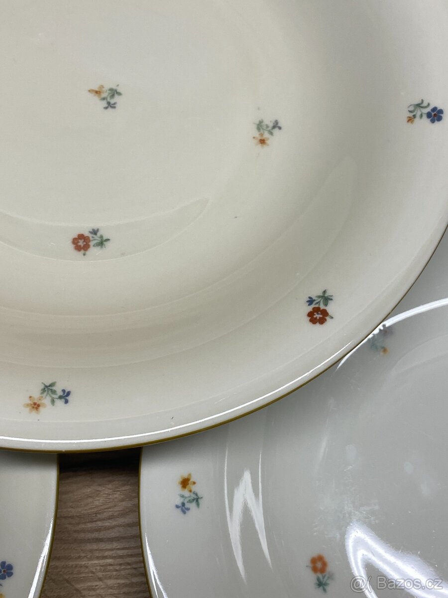 talíře staré malované talíře československé staré nádobí - 4