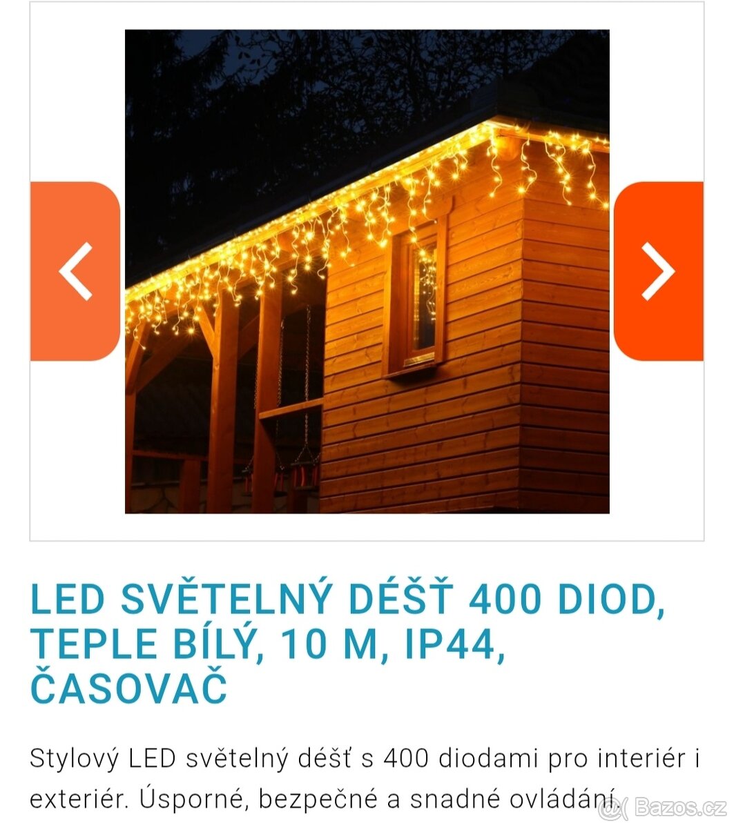 Ozdobný vánoční, samolepky, svícen, řetěz 10 m na ovládání - 4