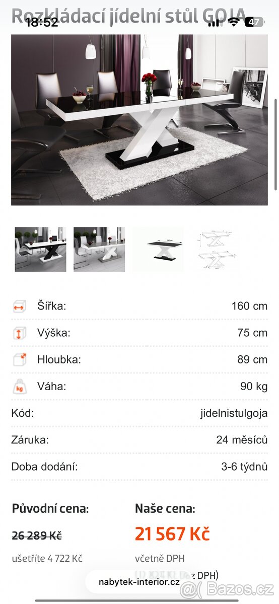 Stůl jídelní rozkládací kuchyňský - 4