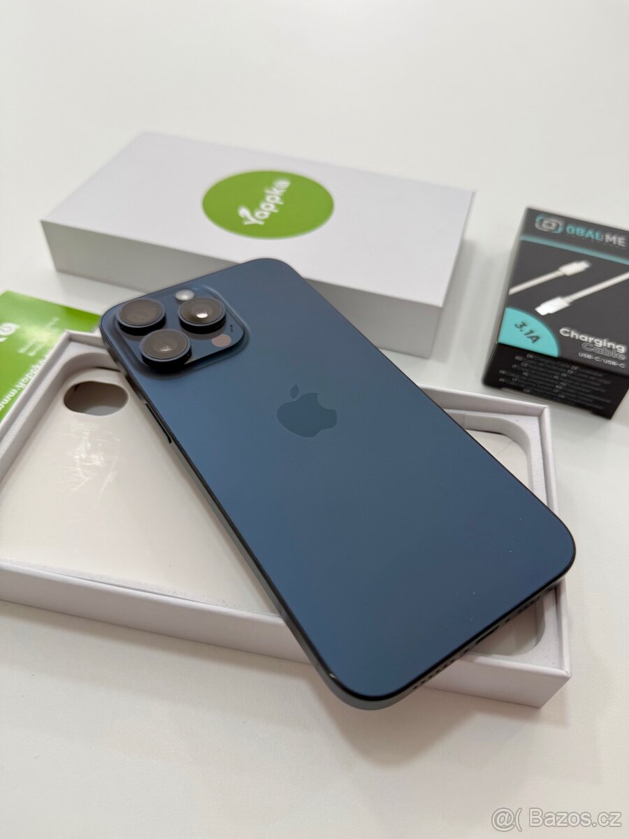 Apple iPhone 15 Pro Max 256GB Blue - Pěkný stav - ZÁRUKA - 4