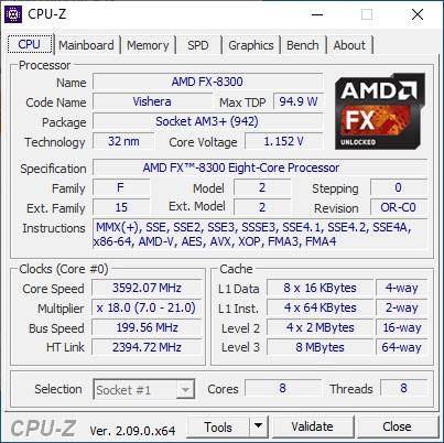 AMD FX-8300 - OSMIJÁDROVÝ CPU PRO AM3+, TDP 95W - 4